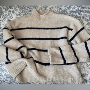 Carly Jean Los Angeles Cream and Blue Striped Sweater